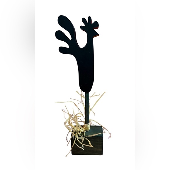 🔻Vintage🔻Handmade, Whimsical Green Rooster Figurine, 8.50’’, Green 🐔 - Picture 5 of 7